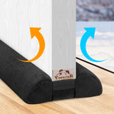 1 x RAW Customer Returns Yotache Cold Insulating Universal Draft Excluder for Windproof Doors - Noise Cancellation - Adjustable Length - Fluffy Fabric, Removable and Machine Washable - 90cm, Black - RRP €20.4