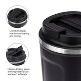 1 x RAW Customer Returns ERBO coffee mug to go, stainless steel thermal mug, leak-proof coffee cup with lid, coffee cup thermal mug for on the go, environmentally friendly, blue black 380ml - RRP €21.17