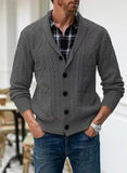 1 x RAW Customer Returns AlvaQ Cardigan Men V Neck Knitted Cardigan Long Sleeve Buttons Knitted Sweater Plain Knitted Coat 2XL Gray - RRP €39.31