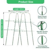 1 x RAW Customer Returns STFALI tomato cucumber trellis, 160 140 120cm U-trellis metal trellis garden cucumber raspberries, trellis for flowers and fruit plants - RRP €56.46