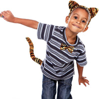 1 x Brand New Kids Tiger Headband, Cute Cat Ears Headband Animal Ears Tail and Bow Tie Set for Party Cosplay, 3 Pack Tiger Stripes  - RRP €8.78