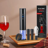 1 x RAW Customer Returns ZOYIDOUX 5-in-1 Electric Rechargeable Wine Corkscrew Aluminum Alloy Electric Wine Opener with Cutter, Pourer, 2 Vacuum Wine Corks, USB Charging Line, Gift Set for Wine Lovers - RRP €22.99