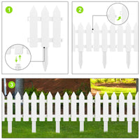 1 x RAW Customer Returns ELECLAND 22 Piece Garden Fence Panel Set, White Plastic Fence Panel, Garden Picket Fence Panel, Edging, Lawn, Flower Beds, Plant Borders, Decorative Garden Yard - RRP €24.99