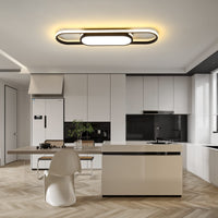 1 x RAW Customer Returns Oninio Modern Ceiling Light Dimmable LED Ceiling Lamp Living Room Lamp Ceiling Lighting 70cm Ceiling Light for Living Room Bedroom 40W Black  - RRP €75.0