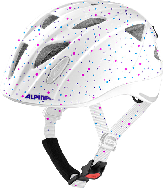 1 x RAW Customer Returns ALPINA XIMO LE Unisex Children s Bicycle Helmet White Polka Dots  - RRP €27.18