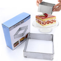 9 x Brand New LBINYLING Baking frame square adjustable, baking frame rectangular adjustable, adjustable size, 5cm high baking frame square stainless steel, cake ring square for the preparation of layer cakes - RRP €99.72