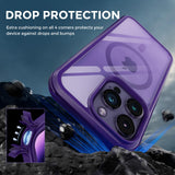 1 x RAW Customer Returns Aunote iPhone 14 Pro Case Compatible with MagSafe, 360 Degree Protection Military Shockproof Case, Integrated Tempered Glass Protection, Transparent Back Slim Case for iPhone 14 Pro. Purple - RRP €19.99