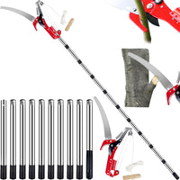 1 x RAW Customer Returns Telescopic branch shears with branch saw, 82-448cm branch saw with telescopic handle, adjustable length rope pull garden saw tree saw, lightweight stainless steel telescopic saw pole pruner, manual tree shears  - RRP €42.35