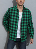 2 x Brand New Elainone Men s Checked Shirt Long Sleeve Loose Fit Casual Shirts Vintage Work Shirt Oktoberfest Check Shirt Autumn Winter, Green XXXL - RRP €31.96