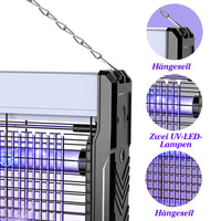 1 x RAW Customer Returns Neijiaer USB Mosquito Lamp 3200V, Electric Mosquito Net, 2 X UV LED Mosquito Lamp Touch Protection Suspendable with Tray for Internal External Gutter - RRP €23.06