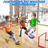 1 x RAW Customer Returns Air Power Football Set Including 2 Goals - Rechargeable Hover Ball Indoor Outdoor Air Football with LED Lighting Football and Foam Bumpers, Perfect for Children s Christmas Gifts from 3-12 Years - RRP €33.26