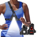 1 x RAW Customer Returns JIZZU running light USB, sports running light, waterproof running light, 250 lumen running lamp sports, USB rechargeable running lamp, 360 reflective chest light, LED chest lamp jogging and running - RRP €16.56