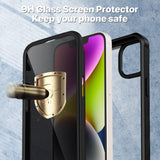 1 x RAW Customer Returns CENHUFO Privacy Case for iPhone 14 Plus, 360 Degree Cell Phone Case Protective Case with Built-in Privacy Tempered Glass Screen Protector and Camera Protection Shockproof Armored Case Anti Spy Cover Case - Black - RRP €18.99