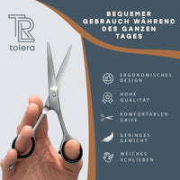 1 x RAW Customer Returns TOLERA hairdressing scissors including case hair scissors - sharp precise - unisex hair cutting scissors silver  - RRP €14.62