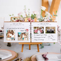 1 x RAW Customer Returns Creawoo 28.5cm Mr Mrs wooden guest book, wedding book memories scrapbook for wedding, anniversary, birthday with 120 pages, at least 240 pictures white paper - RRP €19.99