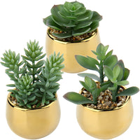 1 x RAW Customer Returns 3 PCS Artificial Plant Succulents Artificial Spring Decoration Indoor Plants Artificial Flowers in Ceramic Pot Decoration Living Room Garden Balcony Bedroom Bathroom - RRP €31.83