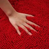 1 x RAW Customer Returns MIULEE 50x80cm Chenille Bath Mat Non-Slip Bath Mat Bath Mat Non-Slip Washable Absorbent Shower Mat for Bathroom Red - RRP €20.16