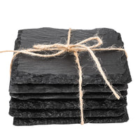 2 x Brand New Slate coasters natural stone black stone for drink set of 6 - RRP €20.14