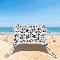 1 x RAW Customer Returns Night Cat Beach Tent Sun Shade Sail UPF 50 UV Protection with Sand Anchor Aluminum Poles for Beach Park Backyard - RRP €99.99