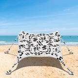 1 x RAW Customer Returns Night Cat Beach Tent Sun Shade Sail UPF 50 UV Protection with Sand Anchor Aluminum Poles for Beach Park Backyard - RRP €99.99