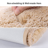 1 x RAW Customer Returns Bath Mat Non-Slip Pack of 2 Bath Rug Thickened Bathroom Rug Soft Bath Rug Fluffy Microfiber Bath Mat, Super Absorbent, Machine Washable, Quick Drying - 50 x 80cm Beige  - RRP €41.56