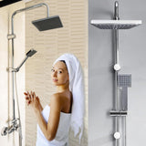 1 x RAW Customer Returns Voltgy- Shower Column With Mixer Tap, Hand Shower and Support. Stainless Steel Column Bathroom Shower Faucet. - RRP €86.89