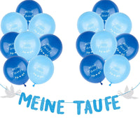 5 x Brand New qingmeng baptism decoration blue My Baptism Garland Banner Pack of 16 Balloons Baptism Baby Shower Decoration Confirmation decoration for boys and girls - RRP €96.0