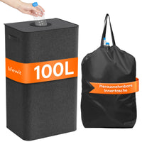 1 x RAW Customer Returns Lifewit 100L deposit bottle collection container with lid, large deposit bottle storage, container for empty bottles and old glass storage, bottle collector with hole, kitchen storage room bottle bag, dark grey - RRP €39.99