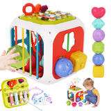 6 x Brand New Montessori toys from 1 year, activity cube children, 7 in 1 baby Montessori toys, motor skills cube sensory toys, shape sorting motor skills toy skills learning toys for boys and girls - RRP €115.2