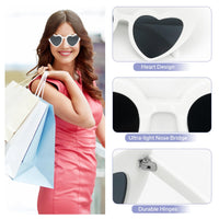 2 x RAW Customer Returns FUNUPUP 8 Pairs Heart Shape Sunglasses Rimless Party Glasses for Women, White - RRP €39.98