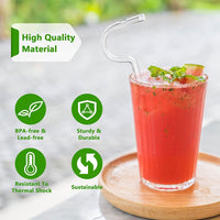 1 x Brand New Pack of 2 glass straws, reusable, anti-wrinkle straw, glass straws, straws against lip wrinkles, anti-wrinkle straws for cocktails, smoothies and juices - RRP €20.4