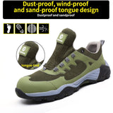 1 x RAW Customer Returns ISOOUS Men s Safety Shoes Lightweight Sporty Work Shoes with Steel Caps Non-Slip Breathable Protective Shoes Army Green 45 - RRP €44.26