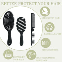 37 x Brand New Qiareoiu 3 Piece Comb Set, Professional HairComb, Hairbrush Without Pulling, Scalp Massage Brush Reduce Frizz Antistatic, Detangling Brush Suitable for Curly Long Hair of All Types - RRP €355.2