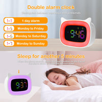 1 x RAW Customer Returns Seutgjie children s alarm clock for school beginners girls boys, digital alarm clock children with night light 18 ringtones dual alarms snooze modes 12 24 hours - RRP €25.2