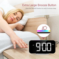 1 x RAW Customer Returns LOFICOPER LED Digital Alarm Clock, 6.6 Modern Table Clock with 10 RGB Night Light Modes, 5 Brightness, 3 Volume Adjustable, Dual Alarms, 12 24H, Snooze, Type-C - RRP €18.38