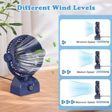 1 x RAW Customer Returns Wastou Table Fan, USB Rechargeable Desk Fan, Portable Tower Fan with 10000mAh Battery, Adjustable Speed, Rotatable Head for Home and Office Blue  - RRP €19.33