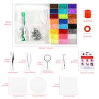 1 x RAW Customer Returns LIHAO 24000 Iron-on Beads Set with Plate Accessories Pattern Mini Beads Beads in Organizer Box 24 Colors, Approx. 2.6 mm Iron-on Beads  - RRP €18.89