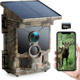 1 x RAW Customer Returns Solar WiFi Bluetooth wildlife camera mobile phone transmission, CEYOMUR 4K 30fps 46MP hunting camera, with motion detector night vision IP66 waterproof for wildlife monitoring with U3 32GB Micro SD card - RRP €199.99