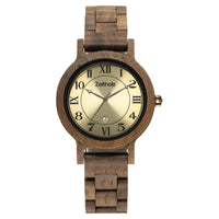 1 x RAW Customer Returns Zeitholz wooden watch for women, wristwatch, wooden strap, analogue, quartz, Wolkenstein wooden watches 36mm, 100 natural wood with Japanese quartz movement. Brown  - RRP €104.89