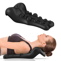 1 x RAW Customer Returns Fanlecy Neck and Shoulder Relaxer with Upper Back Massage Point, Cervical Traction Device Neck Stretcher for TMJ Pain Relief and Cervical Spine Alignment, Chiropractic Pillow Black  - RRP €40.33