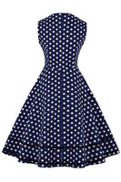 1 x RAW Customer Returns AXOE ladies polka dots 60s dress rockabilly sleeveless navy size 38, M - RRP €38.3