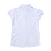 1 x RAW Customer Returns Bienzoe Girl School Uniforms Oxford Short Sleeve Blouse White XL - RRP €22.99