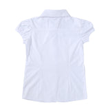 1 x RAW Customer Returns Bienzoe Girls Long Sleeve Oxford Shirt White M - RRP €21.84