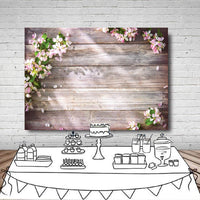 1 x RAW Customer Returns LYWYGG 10x8FT Vinyl Photography Backdrops Photo Studio Props Wooden Boards and Flower Theme Photography Background CP-131-1008 - RRP €42.99