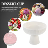 1 x RAW Customer Returns Lurrose Ceramic Dessert Cup with Base for ICE CREAM, Ice Cream Cup, Dessert Bowl, Serving Bowl for Ice Cream Sundae, Milkshakes, Parfaits, Salad, Snack, Condiments, White - RRP €18.19