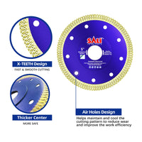 8 x RAW Customer Returns SALI diamond cutting discs, 5 pieces, 125 x 1.2 mm x 22.2 mm, extra thin with X-rim segment for hard ceramics, porcelain, tiles granite. - RRP €322.64