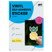 1 x RAW Customer Returns PPD 10xA4 Inkjet PREMIUM Vinyl Sticker Film Printable, White, Glossy, Self-Adhesive PPD-36-10 - RRP €8.2