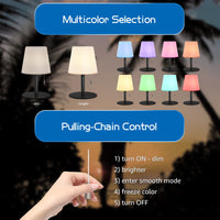 1 x RAW Customer Returns MALUX LED battery table lamp wireless warm white dimmable 8 colors color changing outdoor table lamp waterproof IP44 ideal LED table lamp decoration for home garden hotel balcony dining table black  - RRP €32.24