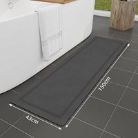 1 x RAW Customer Returns chakme Bath Mat Non-Slip, 43x150 cm Bathroom Carpet Super Absorbent Bath Rug Washable Bath Rug, Shower Rug for Shower, Bathtubs and Bathrooms, Dark Gray - RRP €35.28