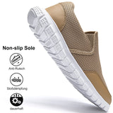 1 x RAW Customer Returns AZSDXS Slip-on Sneakers Men Breathable Running Shoes Non-slip Lightweight Leisure Outdoor Shoes Khaki 42 EU - RRP €39.05